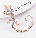 E1512 Rose Gold with Diamonds & Moonstone Gecko SINGLE Earring - Iris Fashion Jewelry