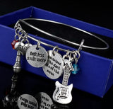 B679 Silver Talk Less Smile More Music Bracelet - Iris Fashion Jewelry