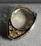 R689 Gold & Silver Geometric Ring - Iris Fashion Jewelry