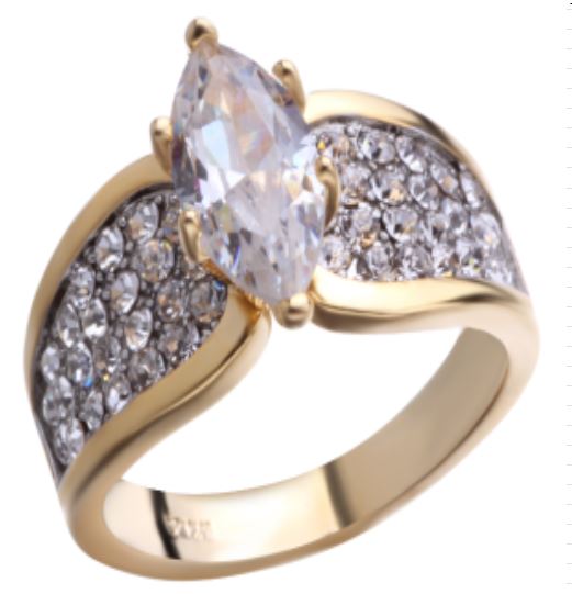 R102 Gold Rhinestone Ring - Iris Fashion Jewelry