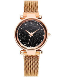 W399 Gold Midnight Mesh Rhinestones Collection Quartz Watch - Iris Fashion Jewelry