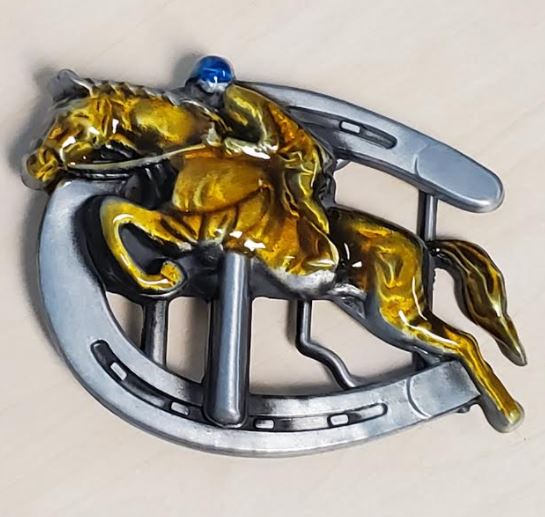 BU226 Horse Racing Belt Buckle - Iris Fashion Jewelry