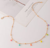 N1648 Gold Multi Color Bead Necklace with FREE Earrings - Iris Fashion Jewelry