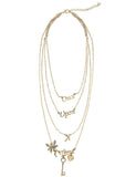 AZ851 Gold Once Upon A Time Layered Necklace with FREE EARRINGS