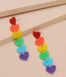 E780 Multi Color Heart Dangle Earrings - Iris Fashion Jewelry