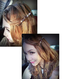 H559 Champagne Beaded Hair Clip - Iris Fashion Jewelry