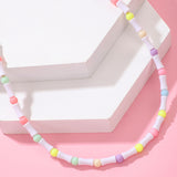 L528 Gold White Multi Color Bead Necklace with FREE Earrings - Iris Fashion Jewelry