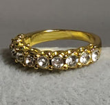 R499 Gold Rhinestone Band Ring - Iris Fashion Jewelry