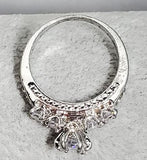 R730 Silver Gemstone Rhinestone Ring - Iris Fashion Jewelry
