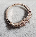 R37 Rose Gold Tiara Rhinestone Ring - Iris Fashion Jewelry