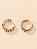 E1896 Brown Leopard Acrylic Hoop Earrings - Iris Fashion Jewelry