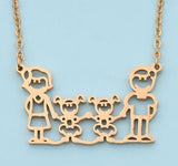 N1401 Gold 2 Girls Family Necklace with FREE EARRINGS