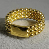 R512 Gold Textured Band Ring - Iris Fashion Jewelry