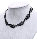 AZ855 Black Tribal Flame Necklace with FREE EARRINGS