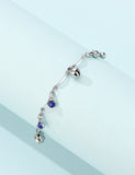 B1216 Silver Royal Blue Rhinestone Bracelet - Iris Fashion Jewelry