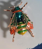 F47 Rose Gold Multi Color Bee Flying Insect Fashion Pin - Iris Fashion Jewelry