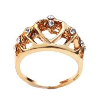 R484 Gold Crown Rhinestones Ring - Iris Fashion Jewelry