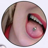 P145 Silver Stainless Steel Skull Tongue Ring - Iris Fashion Jewelry