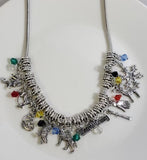 AZ1570 Silver Charm Necklace with Free Earrings SUPER VALUE!