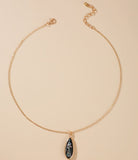 N2035 Gold Black Decorated Gem Necklace with FREE Earrings - Iris Fashion Jewelry