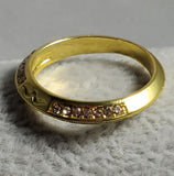 R502 Gold Rhinestone Band Ring - Iris Fashion Jewelry