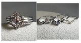 R229 Silver 3 Piece Rhinestone Ring Set - Iris Fashion Jewelry