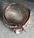 R613 Rose Gold Rhinestone Ring - Iris Fashion Jewelry