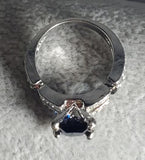 R615 Silver Royal Blue Square Gemstone Ring - Iris Fashion Jewelry