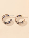 E1895 Blue Leopard Acrylic Hoop Earrings - Iris Fashion Jewelry