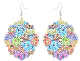 E425 Metal Colorful Scalloped Earrings