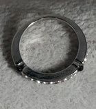 R648 Silver Rhinestone Black Gem Band Ring - Iris Fashion Jewelry