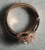 R671 Rose Gold 2 Piece Rhinestone Ring - Iris Fashion Jewelry