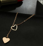 N1995 Gold Dainty Heart Necklace with FREE Earrings - Iris Fashion Jewelry