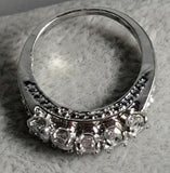 R670 Silver Multi Rhinestone Ring - Iris Fashion Jewelry