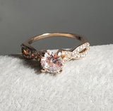 R114 Rose Gold Rhinestone Ring - Iris Fashion Jewelry