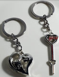 K44 Silver Heart Key Forever Love 2 Keychains - Iris Fashion Jewelry