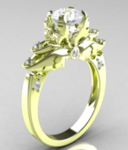 R601 Gold Tiered Rhinestone Ring - Iris Fashion Jewelry