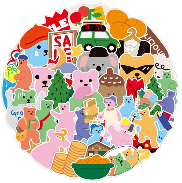 ST42 Teddy Bear 20 Pieces Assorted Stickers