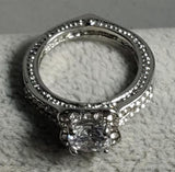 R663 Silver Crystal Rhinestone Ring - Iris Fashion Jewelry