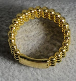 R512 Gold Textured Band Ring - Iris Fashion Jewelry