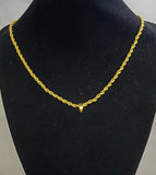 N980 Gold 24" Braided Chain Necklace with Clasp
