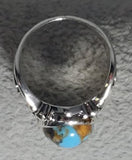 R709 Silver Turquoise Gem Ring - Iris Fashion Jewelry