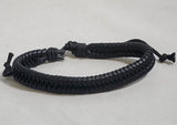 AZ557 Black Woven Leather Bracelet