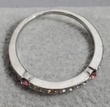 R517 Silver Light Pink Rhinestone Band Ring - Iris Fashion Jewelry