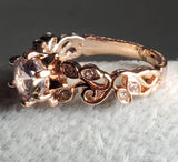 R133 Rose Gold Flower Design Ring - Iris Fashion Jewelry