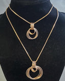 AZ95 Rose Gold Textured Hoops Necklace with FREE Earrings - Iris Fashion Jewelry