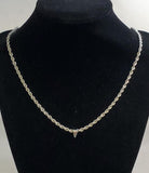 N748 Silver 24" Braided Chain Necklace with Clasp