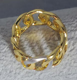 R514 Gold Single Silver Chain Link Ring - Iris Fashion Jewelry