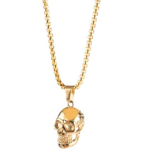 N726 Gold Skull Pendant Necklace - Iris Fashion Jewelry