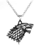 AZ464 Silver Wolf Necklace with FREE EARRINGS